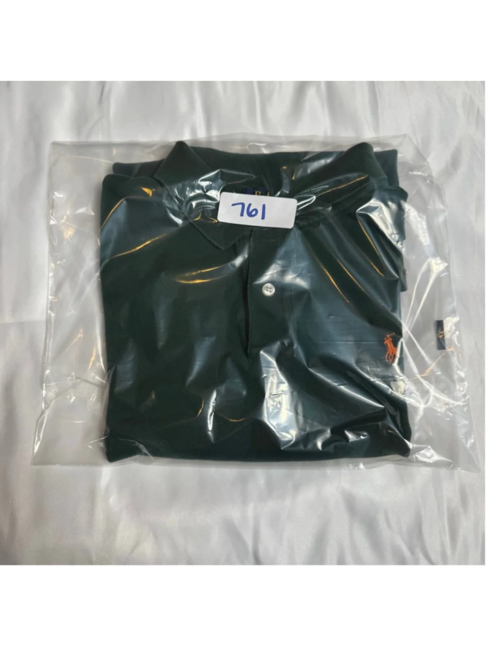 Boys Ralph Lauren Green Polo Shirt with Orange Logo L (14-16)